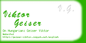 viktor geiser business card